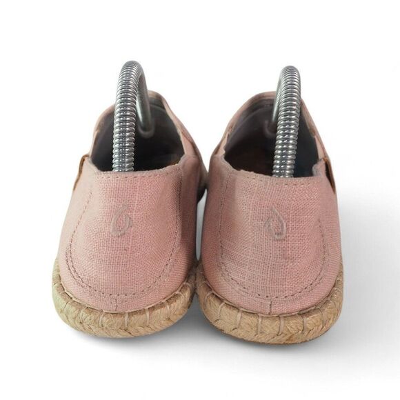 Olukai Kaula Pa'a Kapa Linen Espadrille Slip-on Loafers Rose Sea Salt Women's 9 - Picture 5 of 11